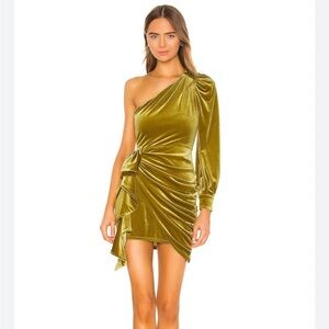 Revolve Song of Style Roberta Mini Dress Size M Olive Green